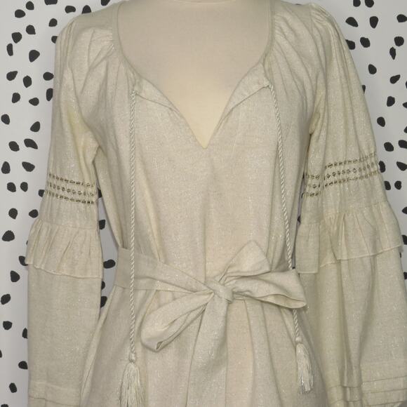 Spell & the Gypsy Collective Biscuit Lola Boho Bell Sleeve Belted Tunic Dress - Picture 7 of 13